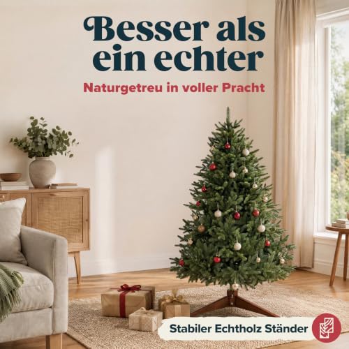 Weihnachtsbaum künstlich 120cm 100% PE Spitzen – TESTSIEGER – Naturgetreu, dichte Zweige… – Ansicht 7