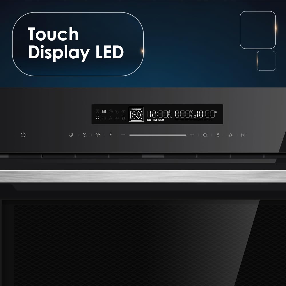 Hyundai Horno Multifunción Negro HHMFC4512DB00. Capacidad 50 Litros, 3000 W, Grill, 10 Programas, Interior Metálico, Temporizador, Fácil Limpieza, Clase Energética A