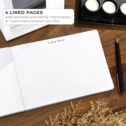 Image of Skyline Funeral Guest Book for Memorial & Funeral Services - In Loving Memory Guest Sign In Book for Funerals - 738 Guest Entries with Name & Address, 129 Pages, Hardcover, 10x7″ (Gray) (Pack of 2)