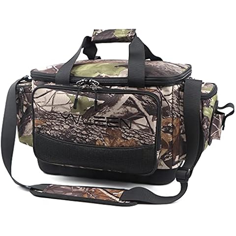 YVLEEN Fishing Tackle Box Bag - Outdoor Large Fishing Tackle Storage Bag - 100% Water-Resistant Polyester Material - Fishing Tackle Bags - Suitable for 3600 3700 Tackle Box (Camouflage) Cover