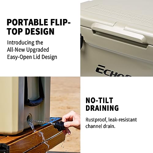 Image of EchoSmile 25 /30 /35 /40 /60 /75 Quart Rotomolded Cooler, Built to Stand up to The Rigors of The Journey