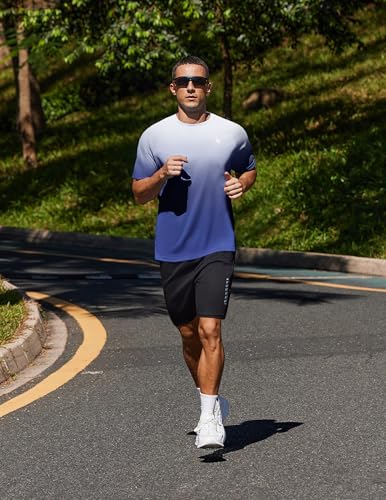 Image of PINSPARK Workout Shirts for Men UPF 50+ Quick Dry Athletic Gym Tee Shirts Mens Short Sleeve Running Cooling Swimming T-Shirt
