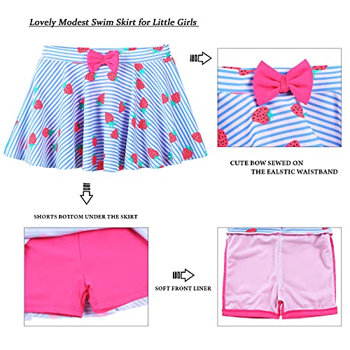 Image of Girls Rash Guard 2 Pieces Bathing Suit UPF50+ Swimsuit with Swimming Skirt Swimwear 2-14Y