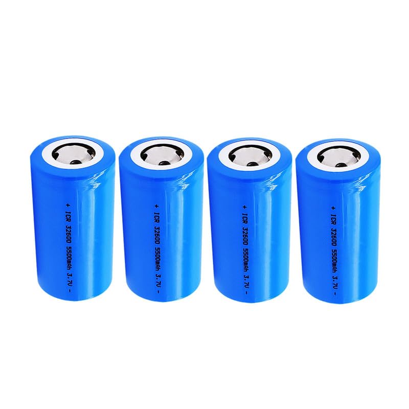 Batería recargable 320 de 3,7 V, 5500 mAh, 4 unidades, batería de parte superior plana, batería de gran capacidad para faros, linterna LED, mini ventiladores, etc.