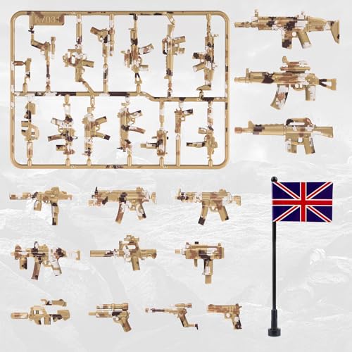 Image of 63 Pcs Military Weapons Set Accessories U.K Special Forces Weapons Toys Military Equipment Battle Blocks Bricks Compatible with Major Brand, 3 Years Old and up