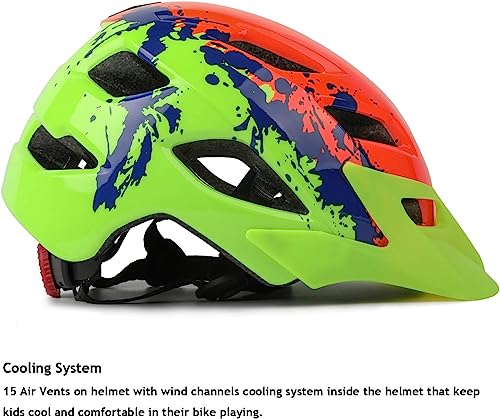 Image of Kids Helmet, Exclusky Kids Bike Helmet Adjustable Safety Lightweight Children Bicycle Helmet for Kids Skating Cycling Scooter Boys and Girls Bicycle Helmets Ages 5-8-14