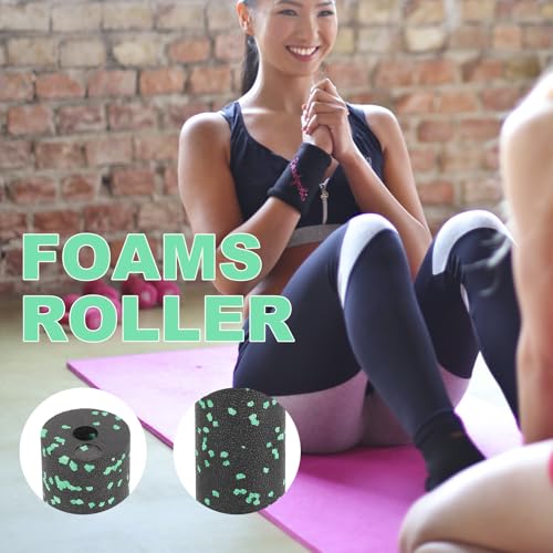 Compact Foam Roller Column, Hollow Portable Muscle Massager Stick, Green Mini Muscle Relaxing Roller for Fitness and Body miniatura 5