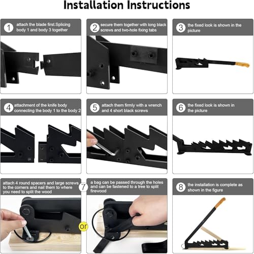 image for Vdsfand 3-in-1 Wall Mounted Kindling Splitter for Wood Portable Metal 