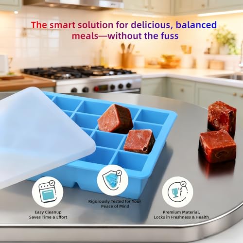 Bandejas de silicona para hielo con tapa, 20 cavidades miniatura 5