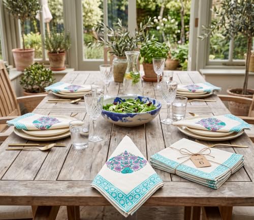 Image of BLOCKS OF INDIA Hand Block Print Cotton Table Napkin (Color 10)