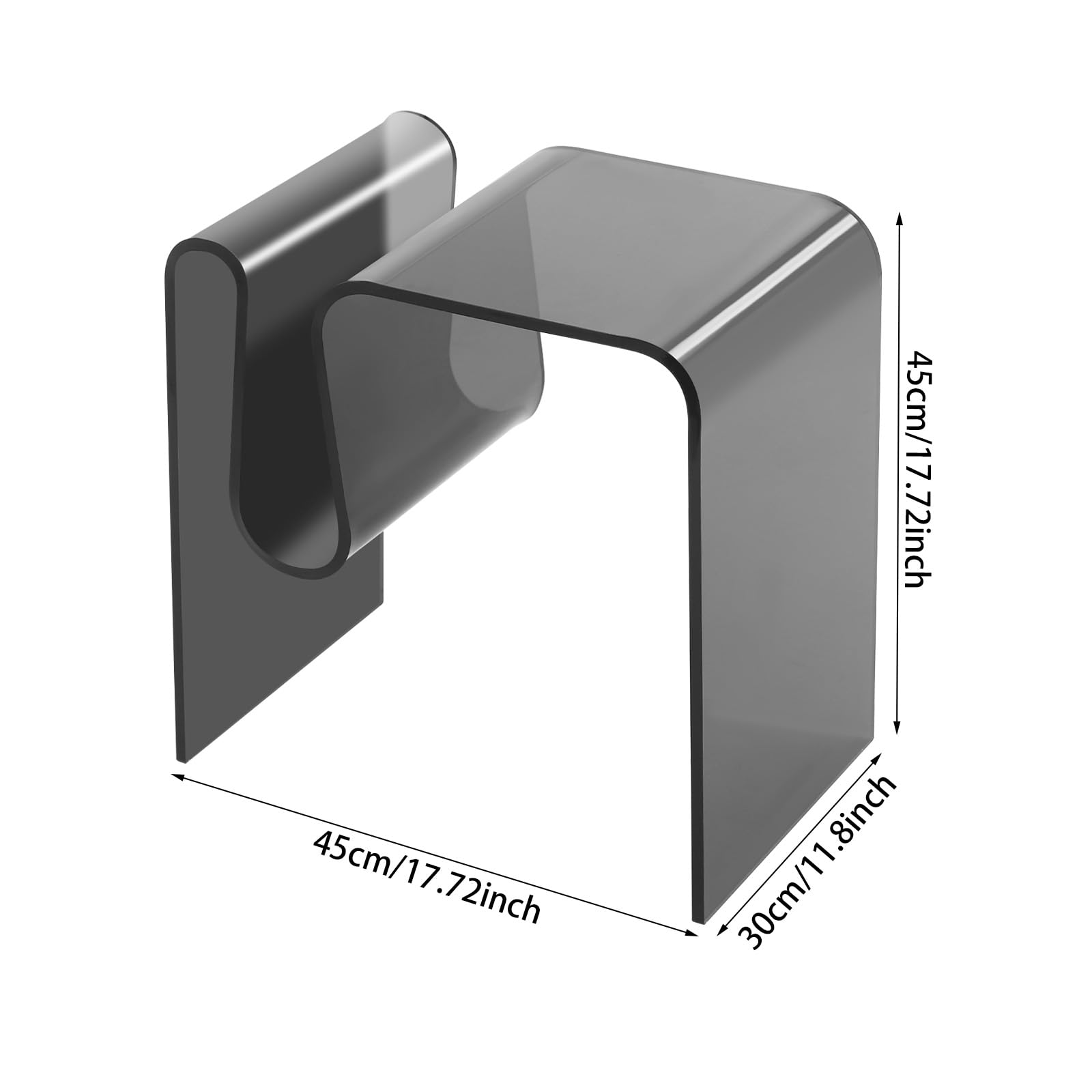 Sofa-Aufsätze in M-Form aus Acryl, Beistelltisch für Wohnzimmer, Schlafzimmer, Büro, Café, Schlafsaal, Wohnung, Tee-Restaurant, Balkon (schwarz)