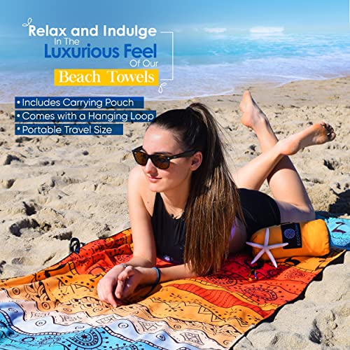 ECCOSOPHY Microfiber Beach Towel -Sand Free Towels are Quick Dry, Light Weight, Super Absorbent-Perfect Pool, Travel, Cruise, Camping Essentials-Oversized Extra Large for Adults (Marrakesh) - Image 5