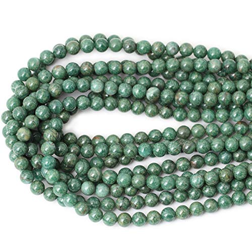 Qiwan 45PCS 8mm Natural African Jade Round Loose Stone Beads for Bracelet Necklace Earrings Jewelry Making Crafts Design Healing 1 Strand 15"