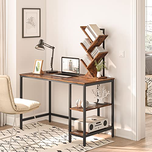 Hoobro Tree Bookshelf, 5-Tier Bookcase Wooden Shelves, Floor Standing Storage Rack, For Display Of Cds, Books In Living Room, Home Office, Wood Storage Rack For Bedroom, Rustic Brown Bf04Sj01 #TOP3