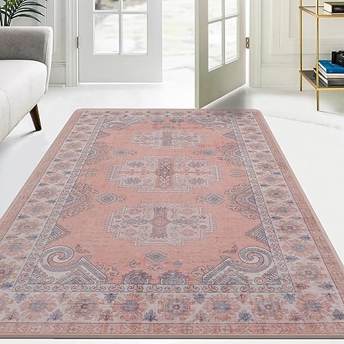 Area Rugs Machine Washable : 3x5ft Stain Resistant Throw Rug Entryway Runner Non Skid Laundry Floor Mat Under Desk Carpet Entry Rug Boho for Inside House Bedside Kitchen Hallway Foyer
