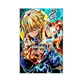 NebulaNova Anime Canvas Demon Poster Zenitsu Slayer Impresión de Pared para Hogar Dormitorio Salón Dormitorio Dormitorio Dormitorio Adolescentes Niños Niñas Sin Marco 40 x 61 cm