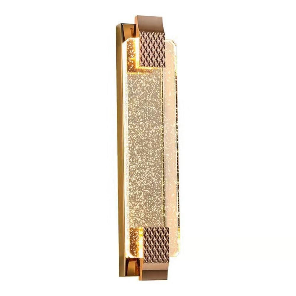 FEITENGDA Nordic Bubble Crystal Glass Wall Sconce Modern Gold Linear Long Wall Mount Light Interior Gold or Black Dimmable Vanity Light for Bedroom Living Room Hallway(50cm/19.69in)