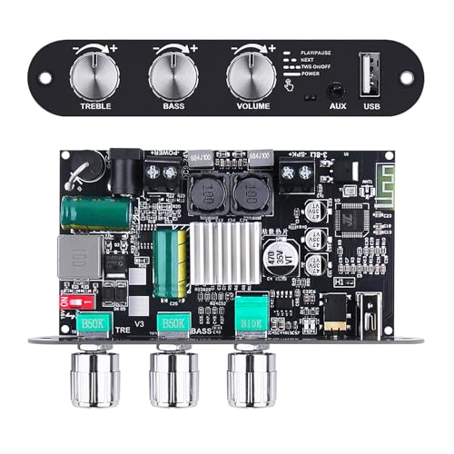 ZK-1001U Mono Bluetooth Amplifier Board 100W Peak Power TWS Stereo 9-24V Input USB/AUX/Bluetooth Input for DIY Wireless Speakers Projects Boost Circuit