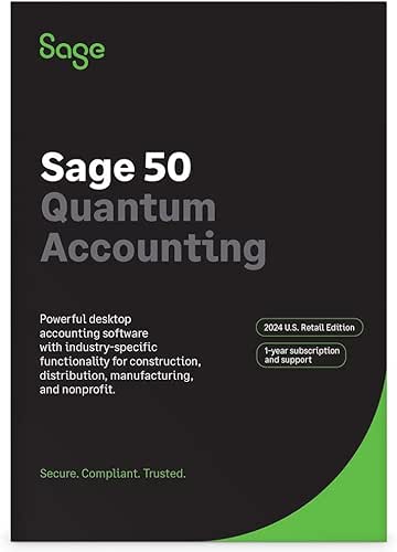 SAGE 50 QUANTUM ACCOUNTING 2024 U.S. 3-USER 1-YEAR SUBSCRIPTION
