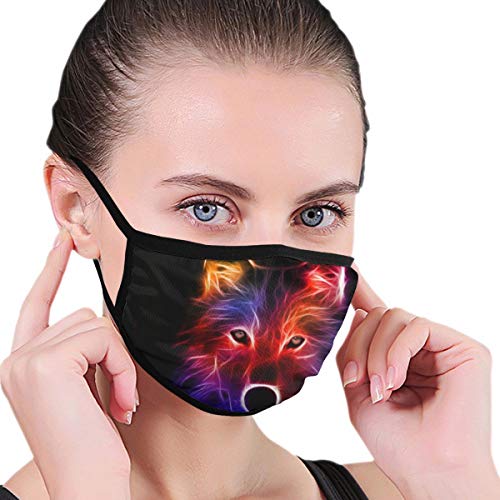 Preisvergleich Produktbild Staubmaske Cool Bunt Wolf Anti Pollution Atmungsaktive Atemschutzmaske Grippemaske Aktivkohlefiltration - Wiederverwendbar Waschbar - Bequem Polyester Einstellbar