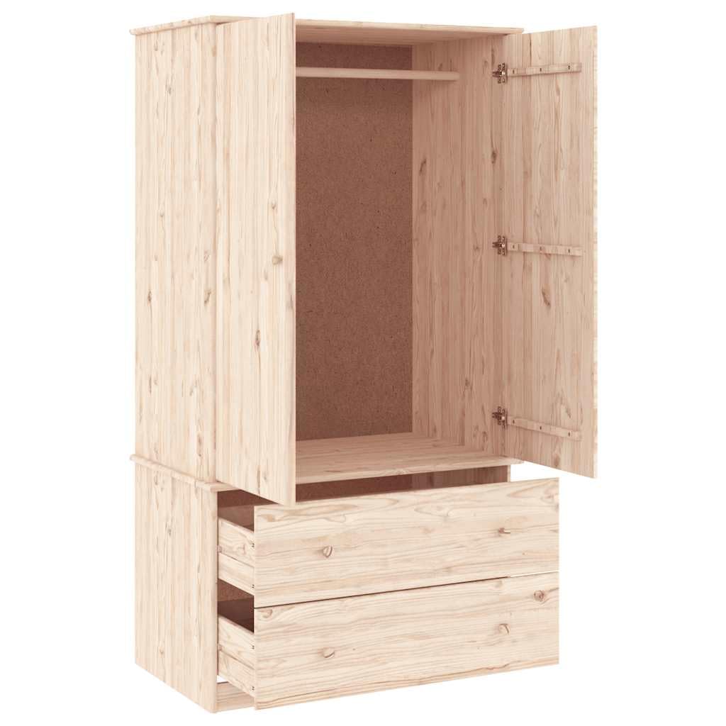 vidaXL Armario Alta Madera Maciza Pino 90x55x170 cm