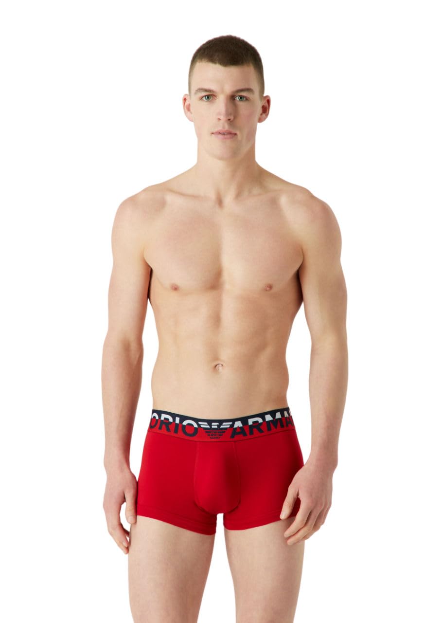 Emporio Armani Men's Red Trunk Megalogo, S