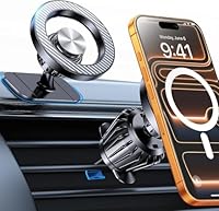 Coolpow Handyhalterung Auto für Magsafe Autohalterung【20x N55 Magnet】Handy Halterung Auto Zubehör Innenraum【360° Drehbar】Magnetische Auto Handyhalterung Lüftung für iPhone 17 Pro Max,Kohlenstofffaser