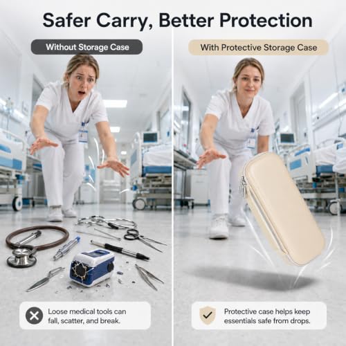 Image of Stethoscope Case for 3M Littmann Classic III Monitoring /Lightweight II S.E /Cardiology IV Diagnostic /for MDF Acoustica Stethoscopes, Holder for Nurse Doctor Essentials & Medical Accessories, Cream