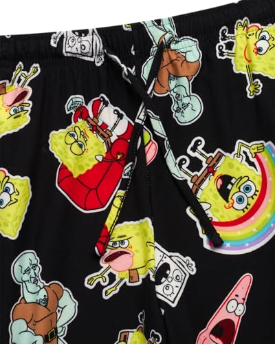 SpongeBob Mens All Over Print Pajama Pant with Adjustable, Elastic Waistband - Soft, Silky Sleepwear3