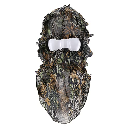 Tlilyy Cagoule de Masque de 3D Feuillu de Chasse de Camouflage Chapeau Camo de Coiffures de Pêche de Chasse Extérieur
