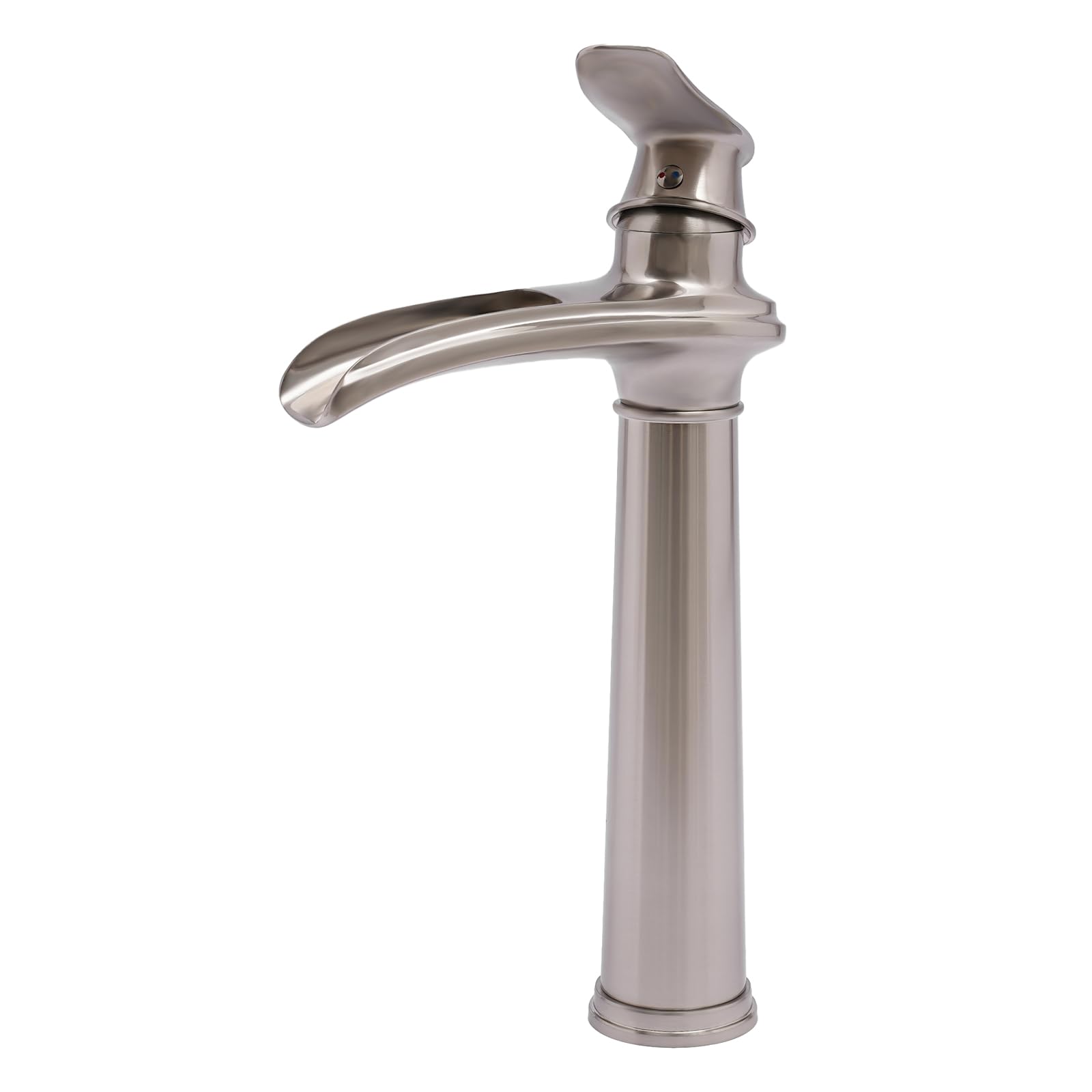 Wasserfall Wasserhahn Höhe des 30cm Antiken Bronze Wasserhahn mit Anti-Tropf Design & 2* Schläuche, Waschbecken Armaturen Messing 1.2kg Waschtischarmatur Hoch Retro für Washbecken Badezimmer, Silber