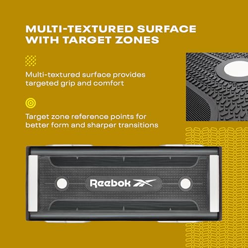 Reebok Fitness Multipurpose Adjustable Aerobic and Strength Training Workout Step Platform for HIIT, Cardio, and General Sessions2