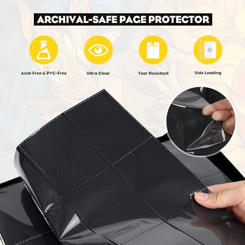 Image of Katomula 360 Pockets Card Binder, MTG Card Binder, Double Sided Card Collection Album Folder with 20 Pages, Side-Loading Card Holder for MTG, TCG, Trading Card, Sports Cards-Plains
