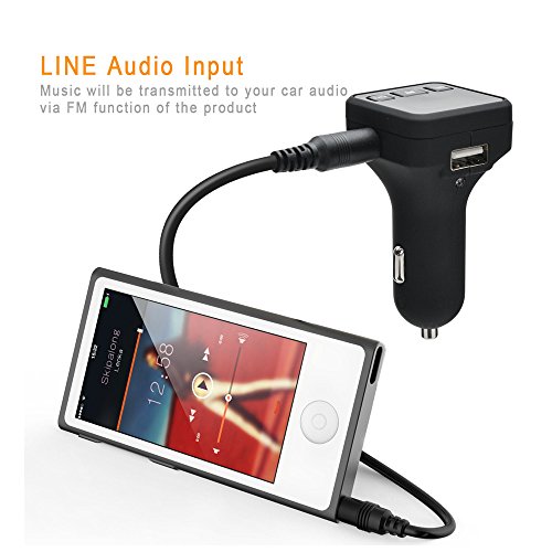 AGPtek Wireless Car Bluetooth FM Transmitter Potable Radio Adapter Car