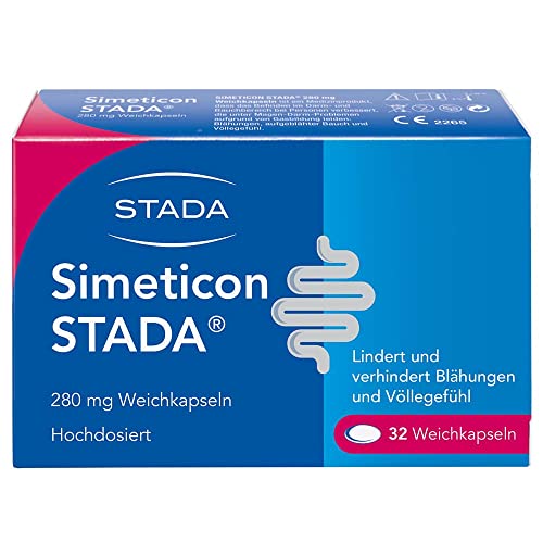 Simeticon STADA 280mg - Medizinprodukt zur Linderung gasbedingter Beschwerden wie Bauchkrämpfe, Blähungen und Völlegefühl - 1 x 32 Weichkapseln