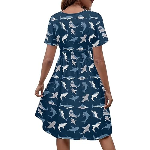 Image of Women's Summer Formal Dresses Short Sleeve Wrap V Neck Dresses Bridesmaid Wedding Guest Dress with Pockets