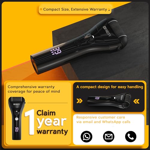 Frizty Rechargeable Callus Remover for Feet | 1 Year Warranty | Foot scrubber for dead skin | 3 Roller Heads for Dead Skin Removal | 3 Speed... - Image 6