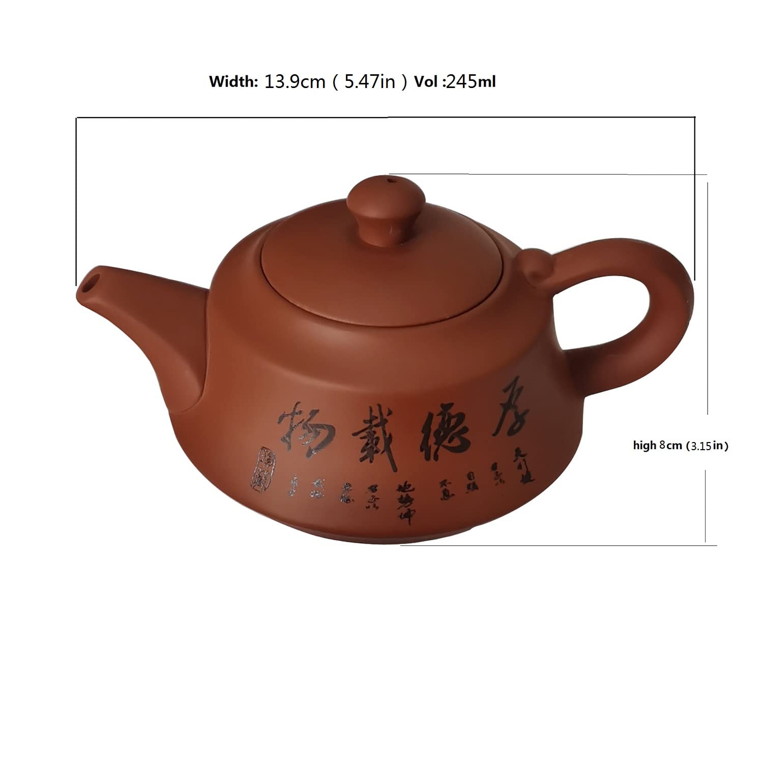 Juego de té Chino, Juego de té de cerámica de Kung fu, Tetera, Taza, Ceremonia del té, Regalo (Rojo)
