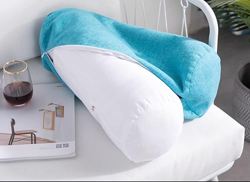 Miniatura 2 de Almohada cilíndrica cervical con soporte cilíndrico, cómodo cojín de cuello redondo, cojín de cintura extraíble, para cabeza, cuello, espalda baja,