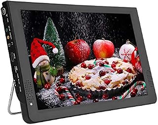 Portable TV with Freeview,12'' T-T2 Handheld TV, 12 inch Digital Analog Televisions Portable T-T2 Handheld 1080P HD TV with USB Port & SD/MMC Card Port for Home Car Airplane(UK)