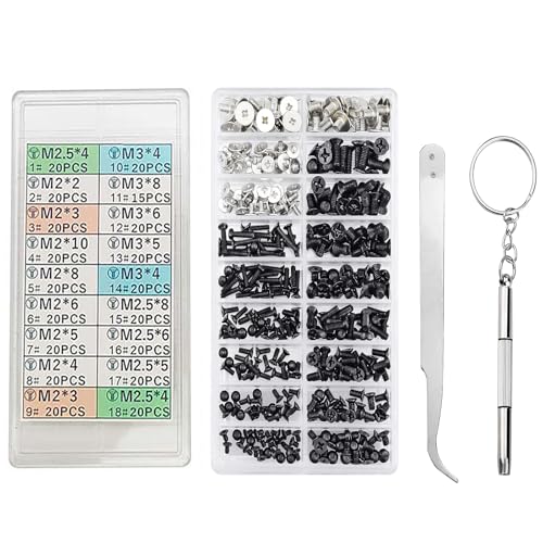 LeTradeJP PCネジセット M2 M2.5 M3 355本入り HDD M.2 SSD 固定用平ネジ ラップトップスクリューセット 収納ケース付き