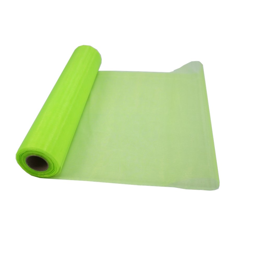 Yiwu AKA 26M X 29CM Organza Roll Sash Fabric Chair Cover Bows Table Runner Sashes Swags for Wedding Party (Lime Green)
