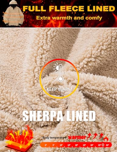 MAGCOMSEN Men's Heavy Hoodie Sherpa Fleece Lined Pullover Thick Winter Hooded Sweatshirt3