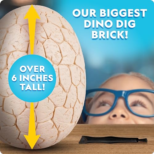 NATIONAL GEOGRAPHIC Jumbo Dinosaur Egg Dig Kit - Dig Out 12 Dino Figures & Replica T. Rex Tooth from Giant 6