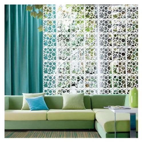 Cloison de séparation blanche lot de 6 panneaux suspendus pliables pour salon