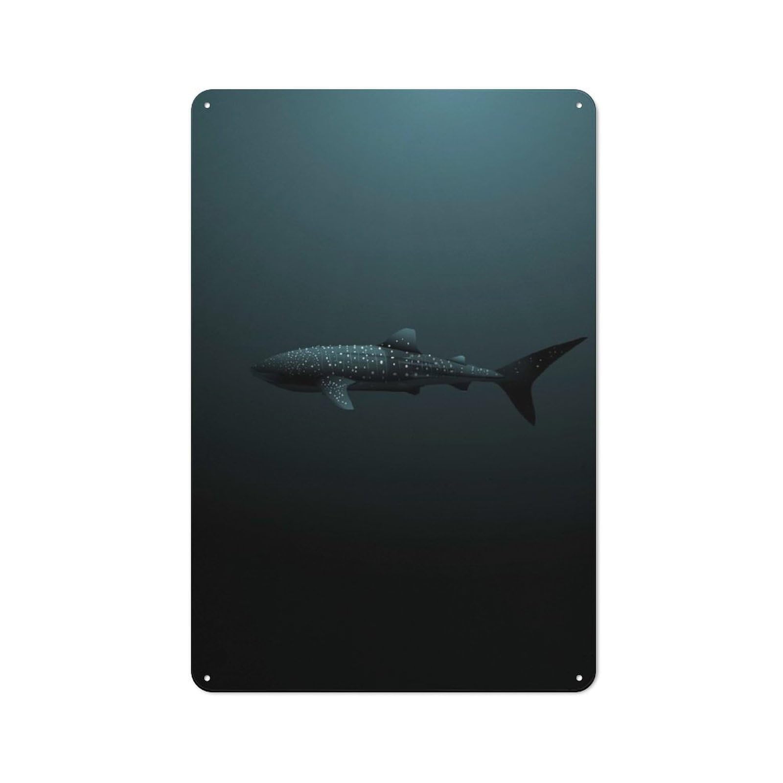 Junmoney Style-24 Metal Sign 30X20cm With Whale Shark Maldives For Workshop Wall, Vintage Decor, For Vintage Wall Decor Fans, For Metal Sign Collectors