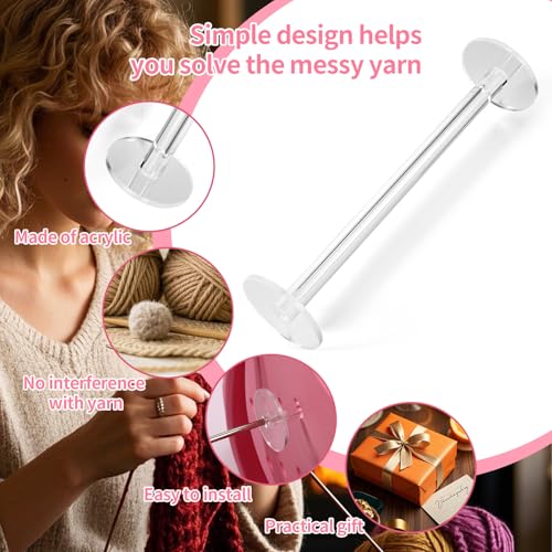 Image of 2 Sets Yarn Spinner Compatible with Bogg Bag, Transparent Acrylic Crochet Holder Accessories Storage Supplies for Knitting Crocheting Craft Making (Bag Not Include)