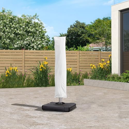 Image of PURPLE LEAF Outdoor Cantilever Umbrella Cover Easy Setup M Size White