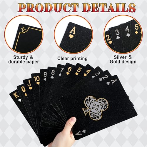 Baraja Jumbo Negra de Póker 5x7 pulgadas con Caja miniatura 3