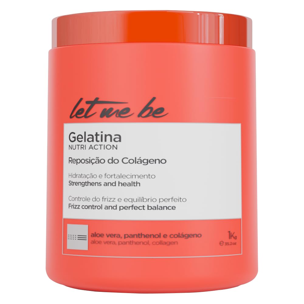 Let Me Be - Mascarilla de Gelatina Hidratación y Reposición de masa, Colágeno hidrolizado, Reconstrucción capilar (1Kg)